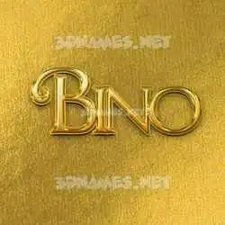 bino in All Gold style - 3D name wallpaper