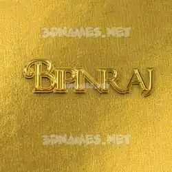 bipinraj in All Gold style - 3D name wallpaper