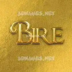 bire in All Gold style - 3D name wallpaper