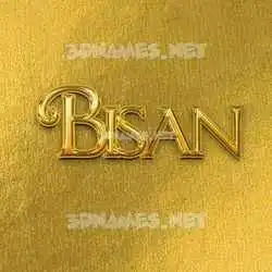 bisan in All Gold style - 3D name wallpaper