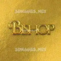 bishop in All Gold style - 3D name wallpaper