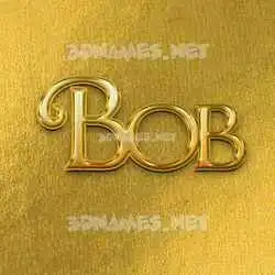bob in All Gold style - 3D name wallpaper