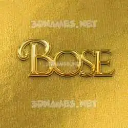 bose in All Gold style - 3D name wallpaper