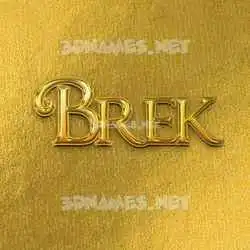 brek in All Gold style - 3D name wallpaper