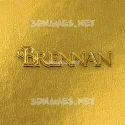 brennan in All Gold style - 3D name wallpaper
