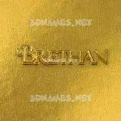 brethan in All Gold style - 3D name wallpaper