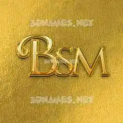 bsm in All Gold style - 3D name wallpaper