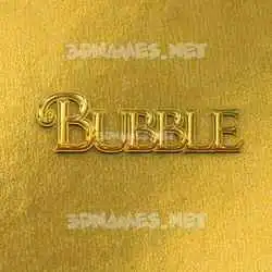 bubble in All Gold style - 3D name wallpaper