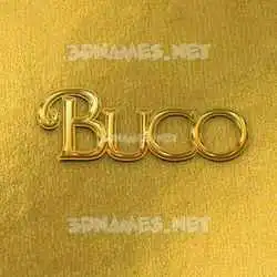 buco in All Gold style - 3D name wallpaper