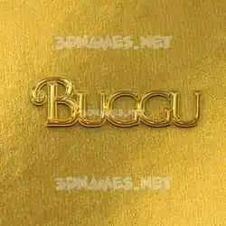 buggu in All Gold style - 3D name wallpaper