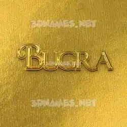 bugra in All Gold style - 3D name wallpaper