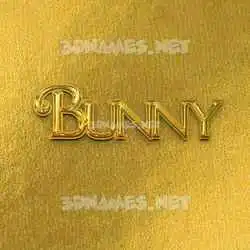 bunny in All Gold style - 3D name wallpaper