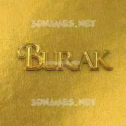 burak in All Gold style - 3D name wallpaper