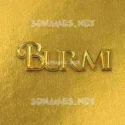 burmi in All Gold style - 3D name wallpaper