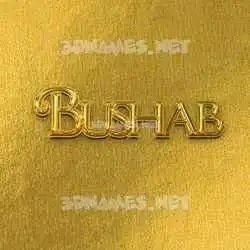 bushab in All Gold style - 3D name wallpaper