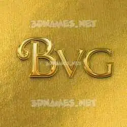 bvg in All Gold style - 3D name wallpaper