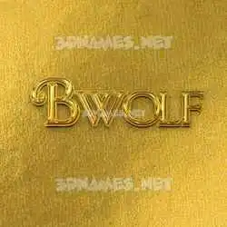 bwolf in All Gold style - 3D name wallpaper
