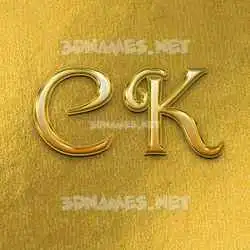 c k in All Gold style - 3D name wallpaper