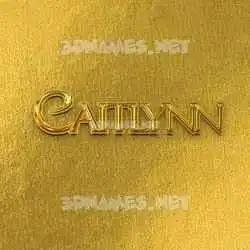 caitlynn in All Gold style - 3D name wallpaper