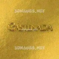 castenada in All Gold style - 3D name wallpaper