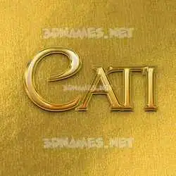 cati in All Gold style - 3D name wallpaper