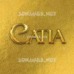 catia in All Gold style - 3D name wallpaper