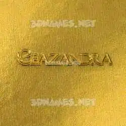 ceazandra in All Gold style - 3D name wallpaper
