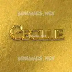 cecillie in All Gold style - 3D name wallpaper
