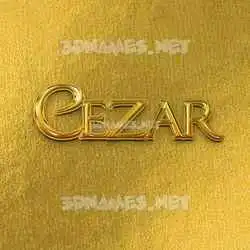 cezar in All Gold style - 3D name wallpaper