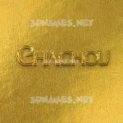 chachou in All Gold style - 3D name wallpaper