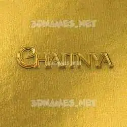 chaitnya in All Gold style - 3D name wallpaper