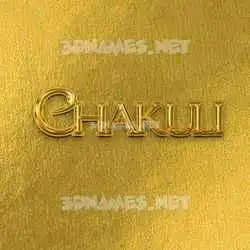 chakuli in All Gold style - 3D name wallpaper
