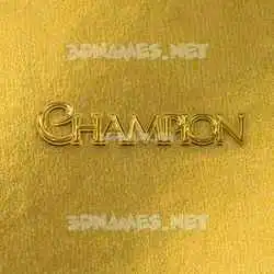 champion in All Gold style - 3D name wallpaper