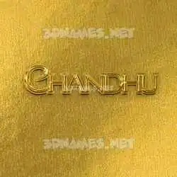 chandhu in All Gold style - 3D name wallpaper