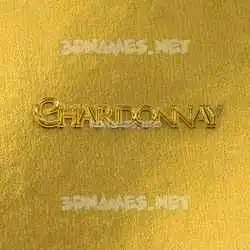 chardonnay in All Gold style - 3D name wallpaper