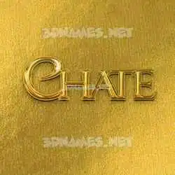 chate in All Gold style - 3D name wallpaper