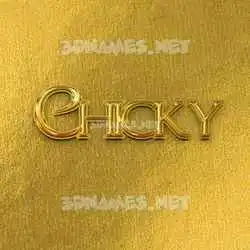 chicky in All Gold style - 3D name wallpaper