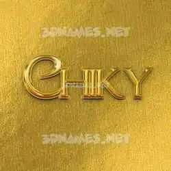 chiky in All Gold style - 3D name wallpaper