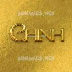 chinh in All Gold style - 3D name wallpaper