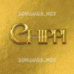 chippi in All Gold style - 3D name wallpaper