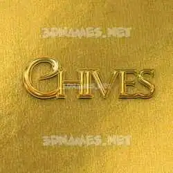 chives in All Gold style - 3D name wallpaper