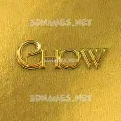 chow in All Gold style - 3D name wallpaper
