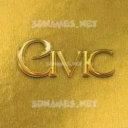civic in All Gold style - 3D name wallpaper