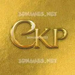 ckp in All Gold style - 3D name wallpaper