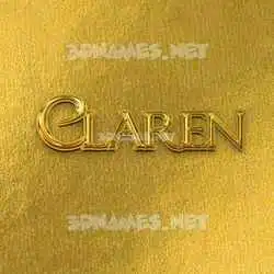 claren in All Gold style - 3D name wallpaper