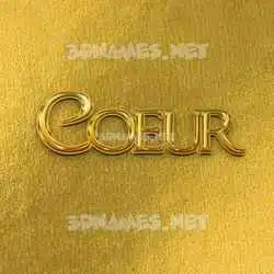 coeur in All Gold style - 3D name wallpaper