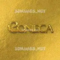 conieca in All Gold style - 3D name wallpaper