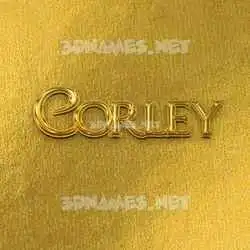 corley in All Gold style - 3D name wallpaper