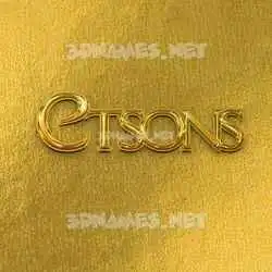 ctsons in All Gold style - 3D name wallpaper