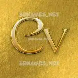 cv in All Gold style - 3D name wallpaper